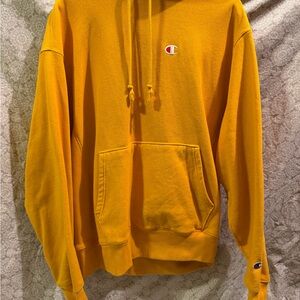 Champion Men's Bright Yellow Hoodie